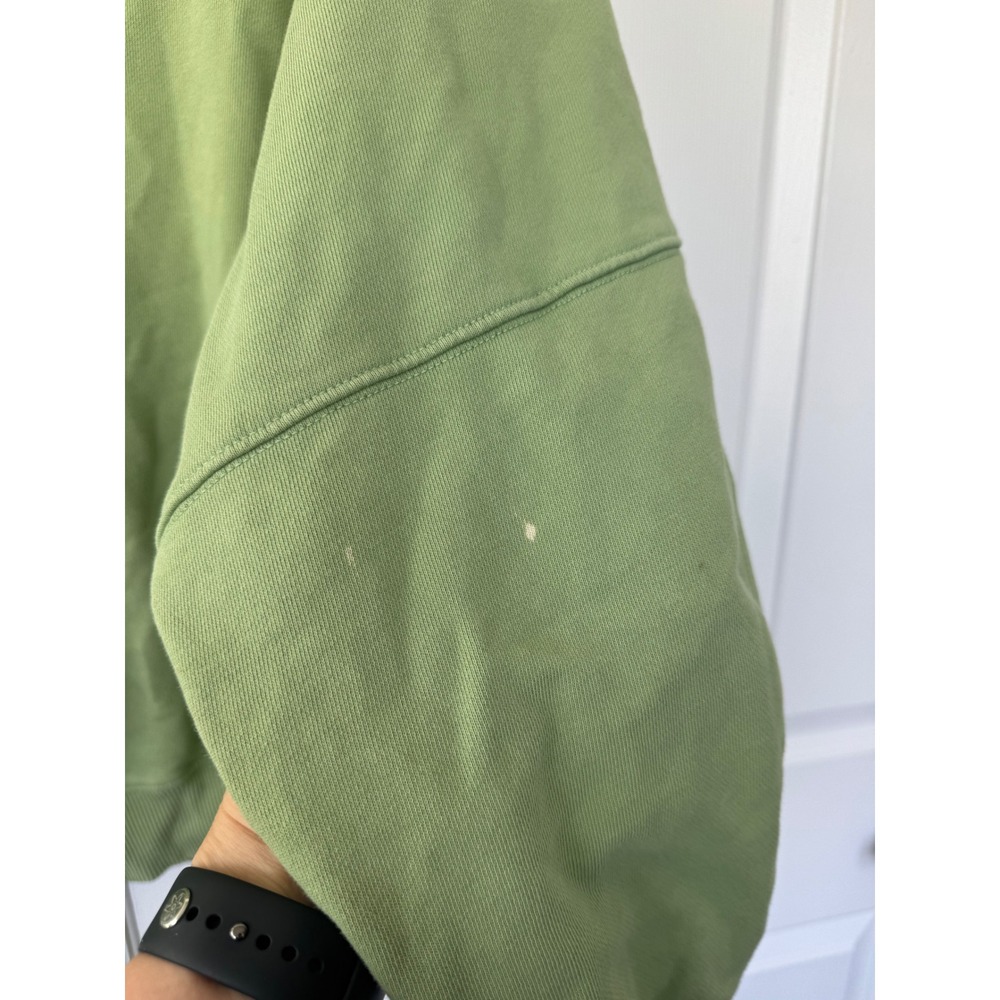 Aerie Women Green Oversized Crochet Lace Back Crewneck Sweatshirt XXS - Picture 4 of 5